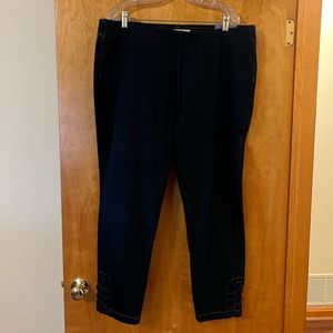 Soft Surroundings The Ultimate Braided Knot Jeans Dark Wash Pull On 1X 18W 20W